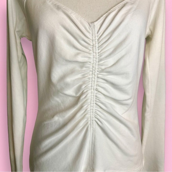 A.L.C. ‘Halley’ White Ruched Long Sleeve Shirt Size XS ASO The View - Picture 16 of 16